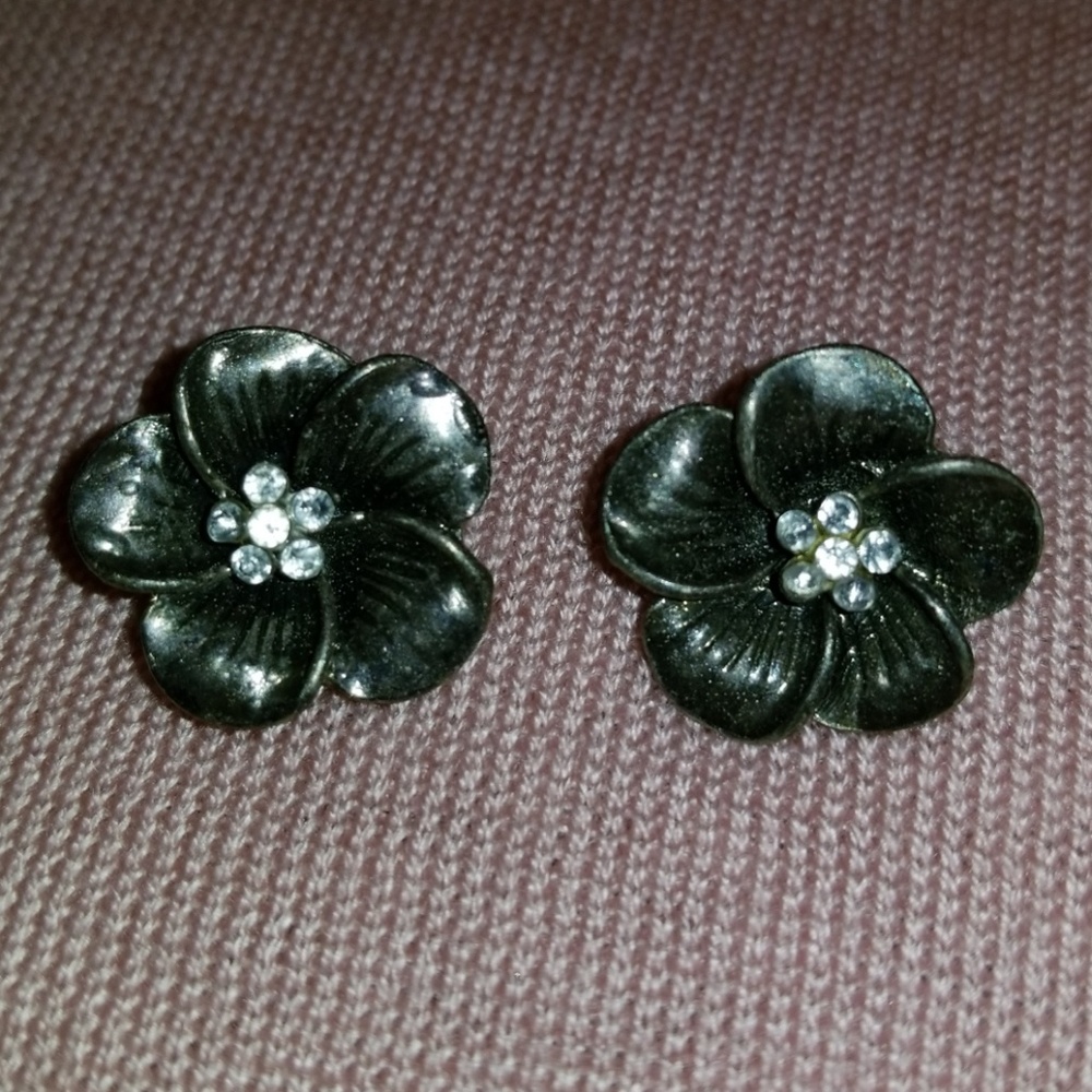 Flower & Rhinestone Post Earrings From Nordstrom
